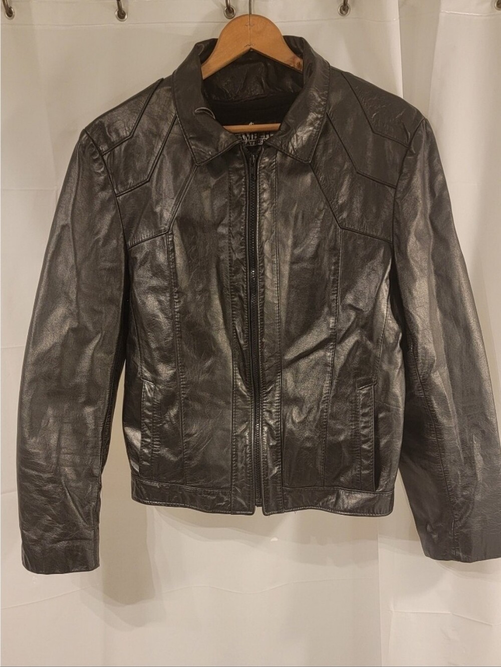 Vintage Womans Samber Collared Full Zip Leather Jacket